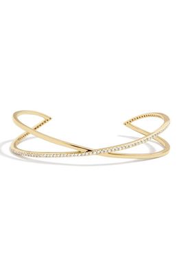 BaubleBar Shayla 18K Gold Plate Cubic Zirconia Cuff Bracelet in Clear