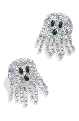 BaubleBar Spooked Out Crystal Ghost Earrings in Clear/Silver