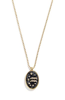 BaubleBar Zodiac Pendant Necklace in Black Aquarius