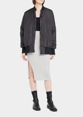 Bauer Pull-On Side Slit Midi Skirt