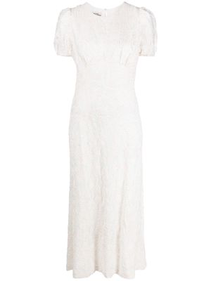 Baum Und Pferdgarten Avigail textured puff-sleeve dress - White