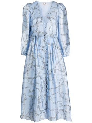 Baum Und Pferdgarten chain-link print dress - Blue