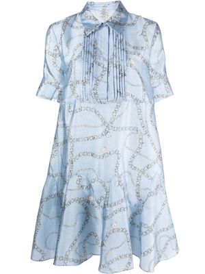 Baum Und Pferdgarten chain-link print shirt dress - Blue