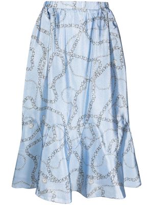 Baum Und Pferdgarten chain-link print skirt - Blue