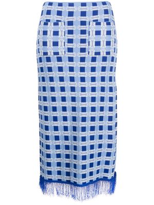 Baum Und Pferdgarten check-pattern knitted skirt - Blue