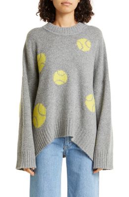 Baum und Pferdgarten Crissa Oversize Wool Blend Crewneck Sweater in Gray Tennisball