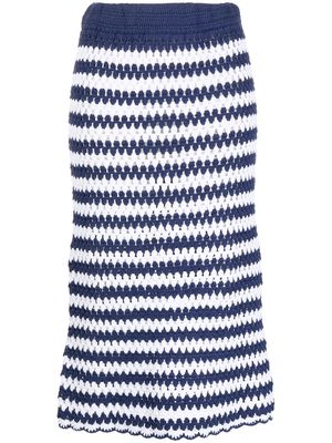 Baum Und Pferdgarten crochet-knit high-waisted skirt - Blue
