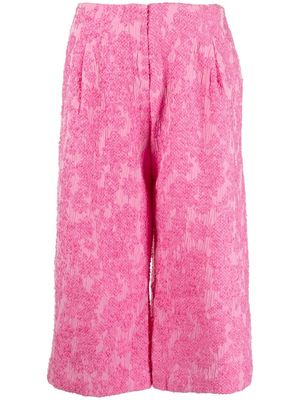 Baum Und Pferdgarten cropped textured-finish trousers - Pink