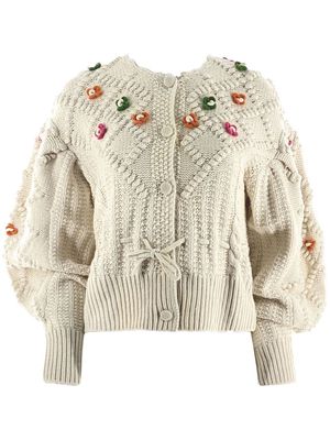 Baum Und Pferdgarten floral appliqué Cristina cardigan - Neutrals