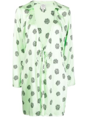 Baum Und Pferdgarten floral-print ruched shirt dress - Green
