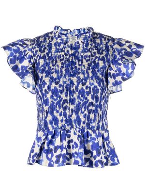 Baum Und Pferdgarten floral-print ruffle blouse - Blue