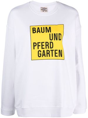 Baum Und Pferdgarten logo-print crew-neck sweatshirt - White