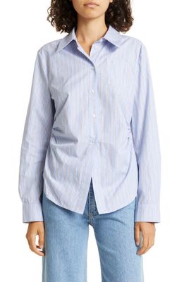 Baum und Pferdgarten Maria Stripe Organic Cotton Button-Up Shirt in Blue Margot Stripe