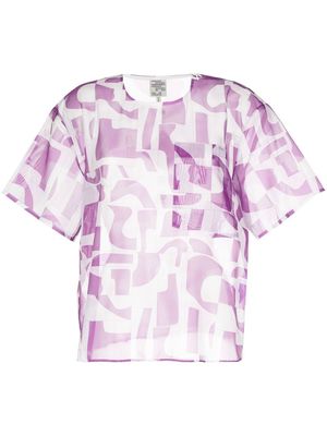 Baum Und Pferdgarten patterned short-sleeved T-shirt - Purple