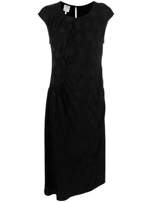 Baum Und Pferdgarten polka dot-print asymmetric midi dress - Black