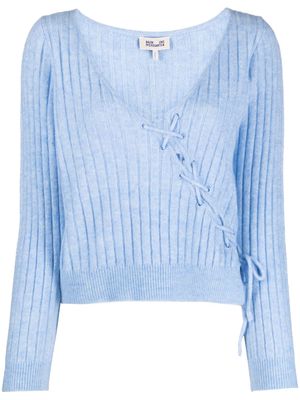 Baum Und Pferdgarten ribbed-knit knot-detail sweatshirt - Blue