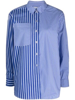 Baum Und Pferdgarten stripe-pattern panelled shirt - Blue