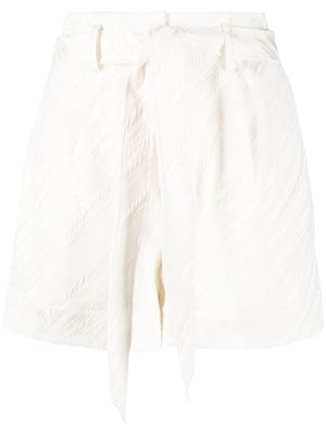 Baum Und Pferdgarten textured belted tailored shorts - White