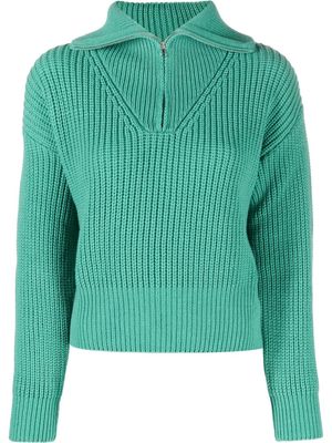 Baum Und Pferdgarten zip-up knitted jumper - Green