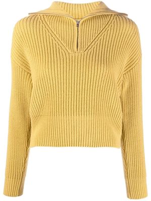 Baum Und Pferdgarten zip-up knitted jumper - Yellow