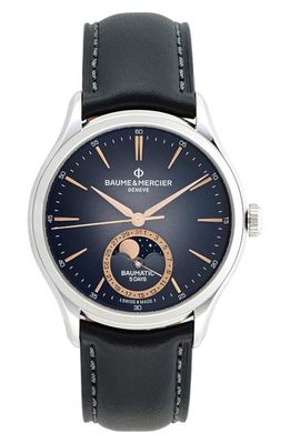 Baume & Mercier Clifton Automatic Moon Phase Bracelet Watch, 42mm in Lacquered Gray 