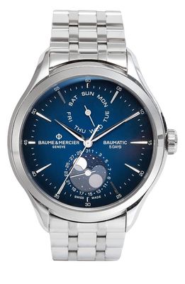 Baume & Mercier Clifton Automatic Moon Phase Bracelet Watch