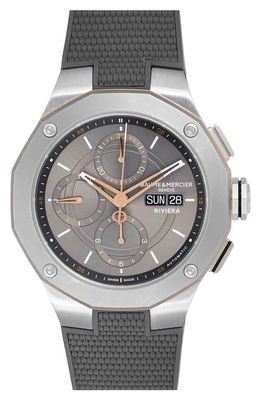 Baume & Mercier Riviera 10722 Rubber Strap Automatic Chronograph Watch