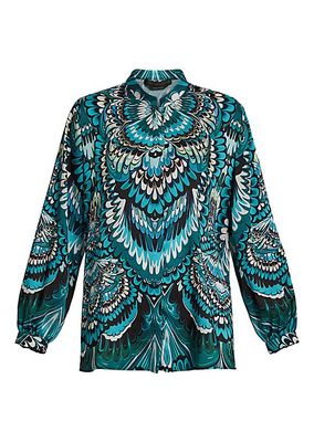 Bauxite Abstract-Print Twill Shirt