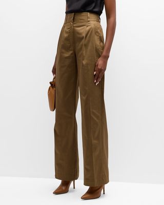 Baxter Pleated Wide-Leg Pants