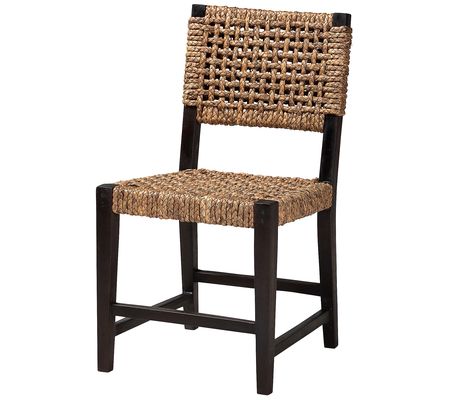 Baxton Studio Alise Dark Brown Wood and Seagras s Dining Chair