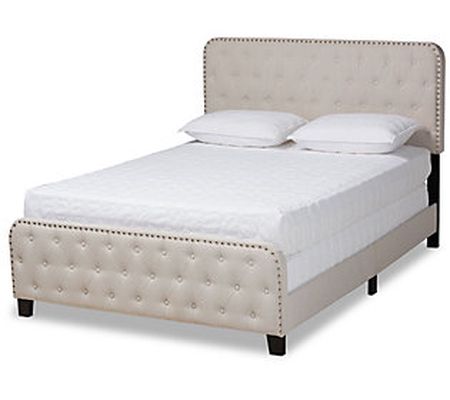 Baxton Studio Annalisa Button Tufted Full Size Panel Bed