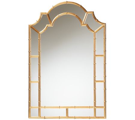 Baxton Studio Bedivere Goldleaf Metal Accent Wa ll Mirror