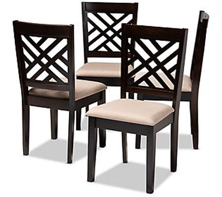 Baxton Studio Caron Modern Upholstered Wood Din ing Chair Set