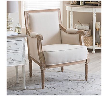 Baxton Studio Chavanon Linen Traditional French Accent Chair