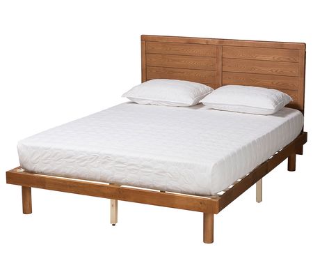 Baxton Studio Daina Ash Walnut Wood Full Size P latform Bed
