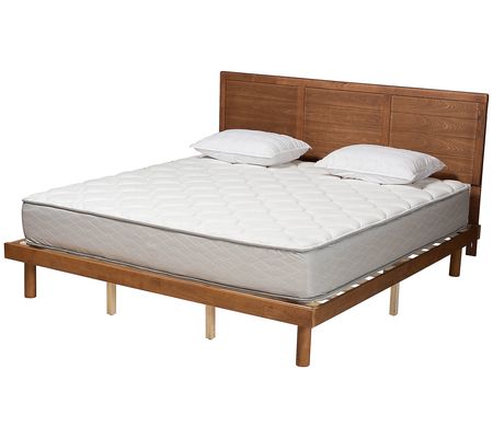 Baxton Studio Daina Ash Walnut Wood King Size P latform Bed