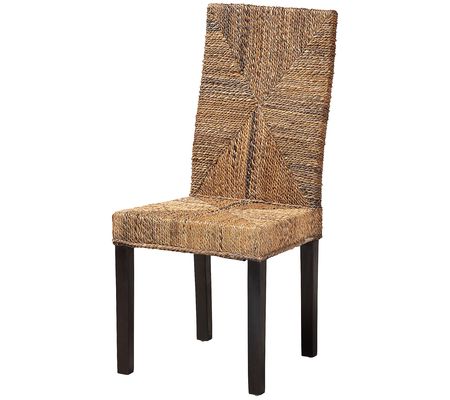 Baxton Studio Laymi Dark Brown Wood and Seagras s Dining Chair