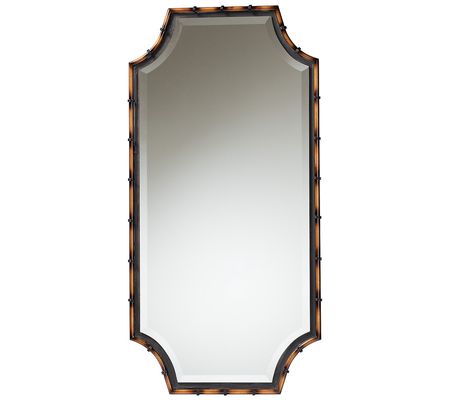 Baxton Studio Lieven Brown and Black Metal Acce nt Wall Mirror