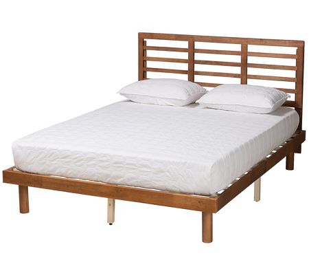 Baxton Studio Lucine Ash Walnut Wood Full Size Platform Bed
