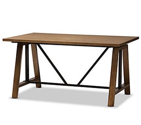 Baxton Studio Nico Rustic Distressed Adjustable -Height Table