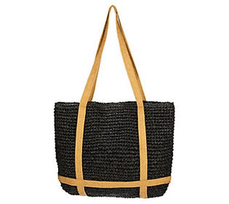 Bay Sky by San Diego Hat Co. Woven Tote w/Hat H older Straps