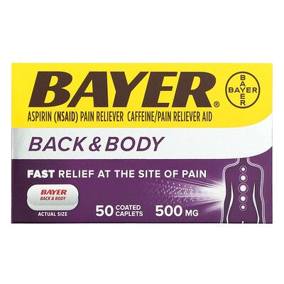 Bayer, Back & Body , 500 mg, 50 Coated Caplets
