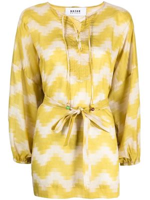 Bazar Deluxe chevron-print cotton blouse - Yellow