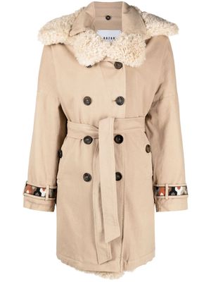 Bazar Deluxe double-breasted cotton trench coat - Brown