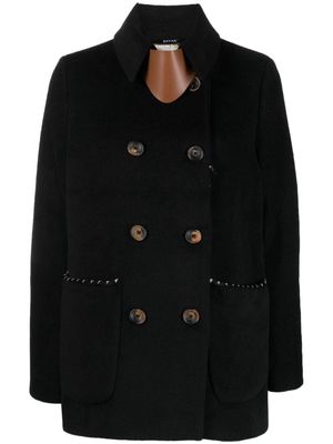 Bazar Deluxe double-breasted fringed coat - Black