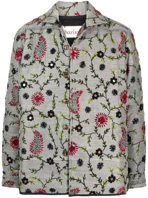 Baziszt Ariana floral-embroidery jacket - Grey