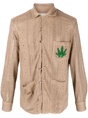 Baziszt crochet long-sleeve shirt - Brown