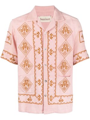 Baziszt embroidered short-sleeve shirt - Pink