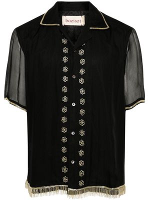 Baziszt Fringe silk shirt - Black