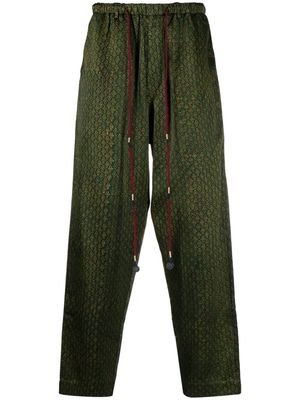 Baziszt printed silk track pants - Green